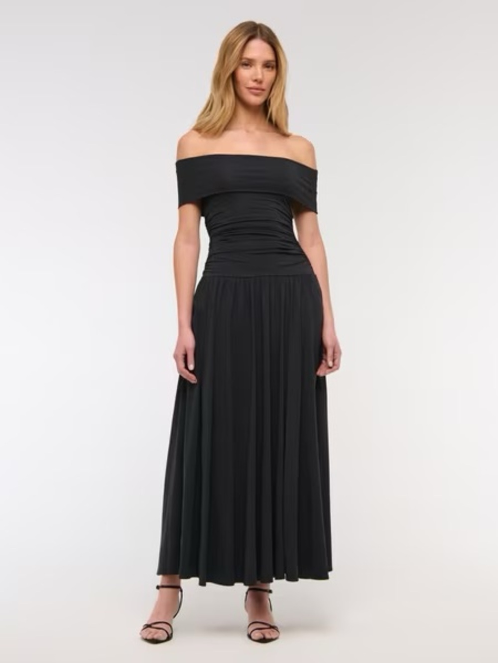 Abercrombie & Fitch Off-The-Shoulder Knit Maxi Dress Modal-Blend Collection L